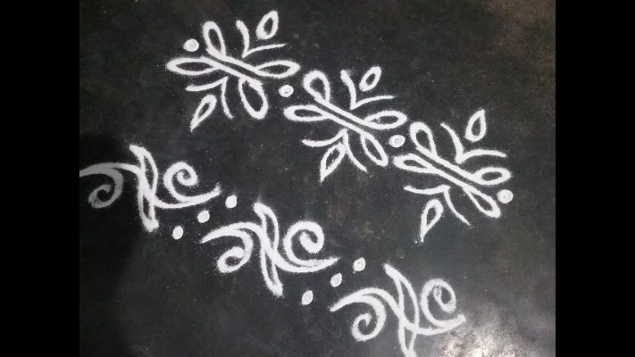 Simple rangoli designs with chalk