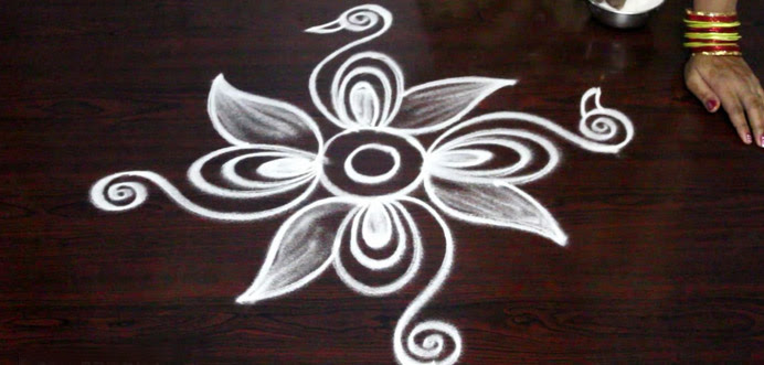 Rangoli Designs with chalk