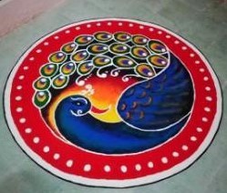 Peacock Rangoli Designs images